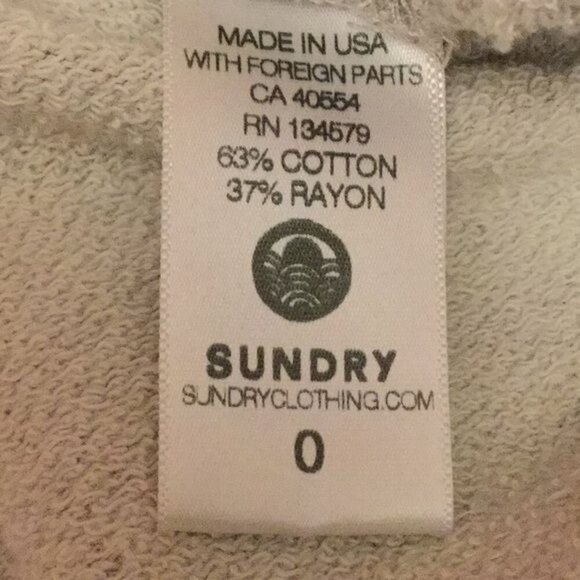 Sundry Womens Stars Top Sweatshirt Size 0 gray long sleeve athleisure comfy - Picture 8 of 8